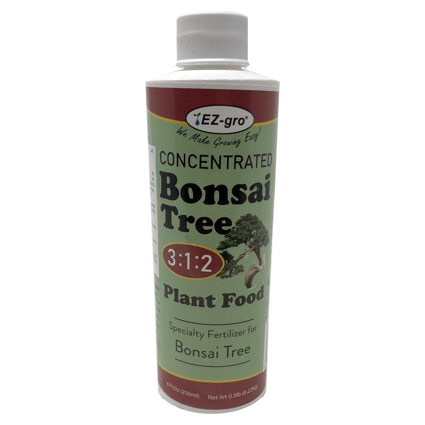 Professional Liquid Bonsai Fertilizer by EZ-gro | 3:1:2 Ratio Concentrate Indoor Plant Fertilizer for Your Bonsai Tree | 8 oz