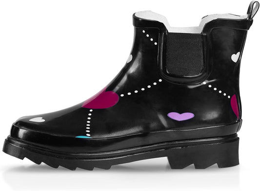 NORTY - Womens Ankle Rain Boots - Ladies Waterproof Winter Spring Garden Boot runs ½ size large