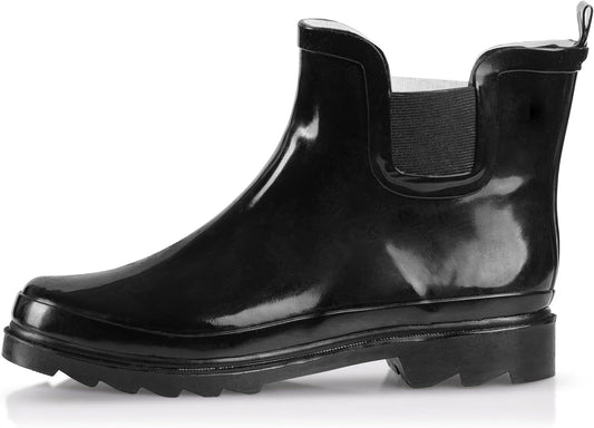 NORTY - Womens Ankle Rain Boots - Ladies Waterproof Winter Spring Garden Boot runs ½ size large
