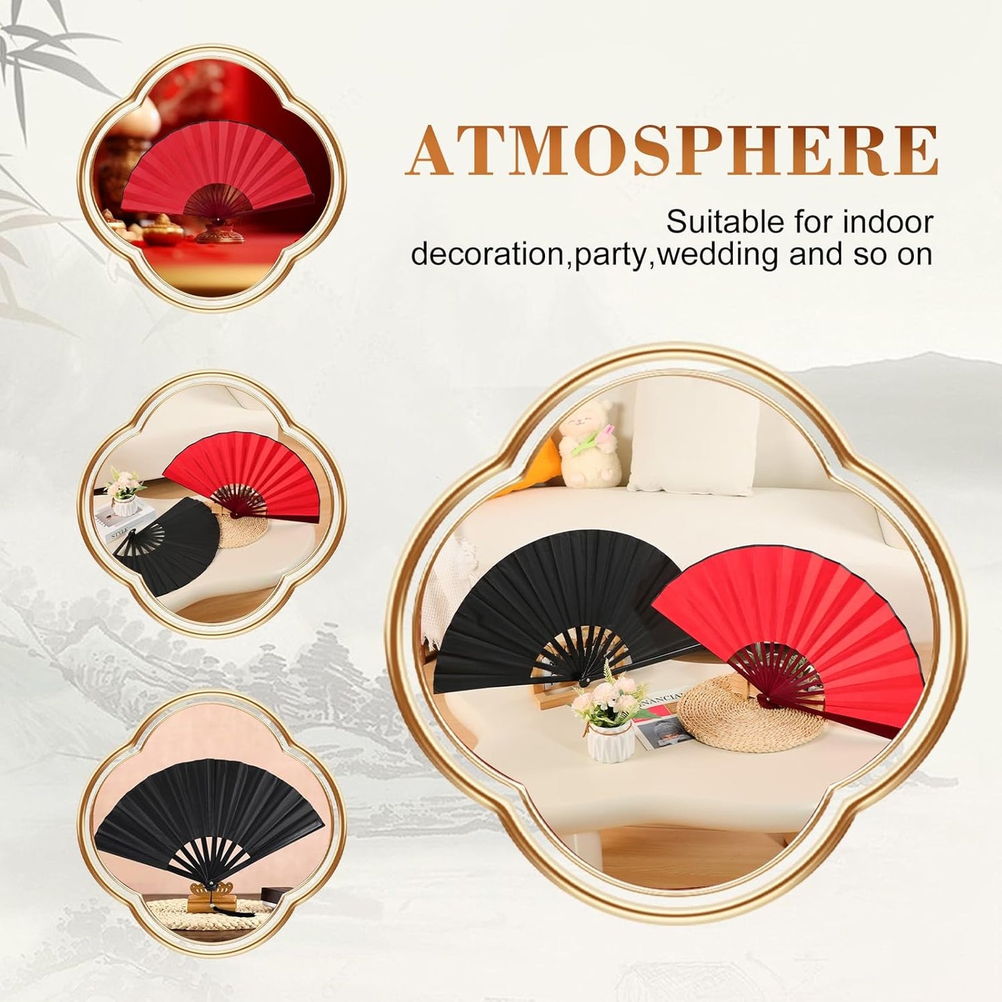 Boots On The Ground Hand Fan,Fans for Line Dancing,Folding Hand Rave Fan,Boots on The Ground Fans Largefold Fans,Decorative Folding Fans for Performance,Dance,Wedding,Party (Black)