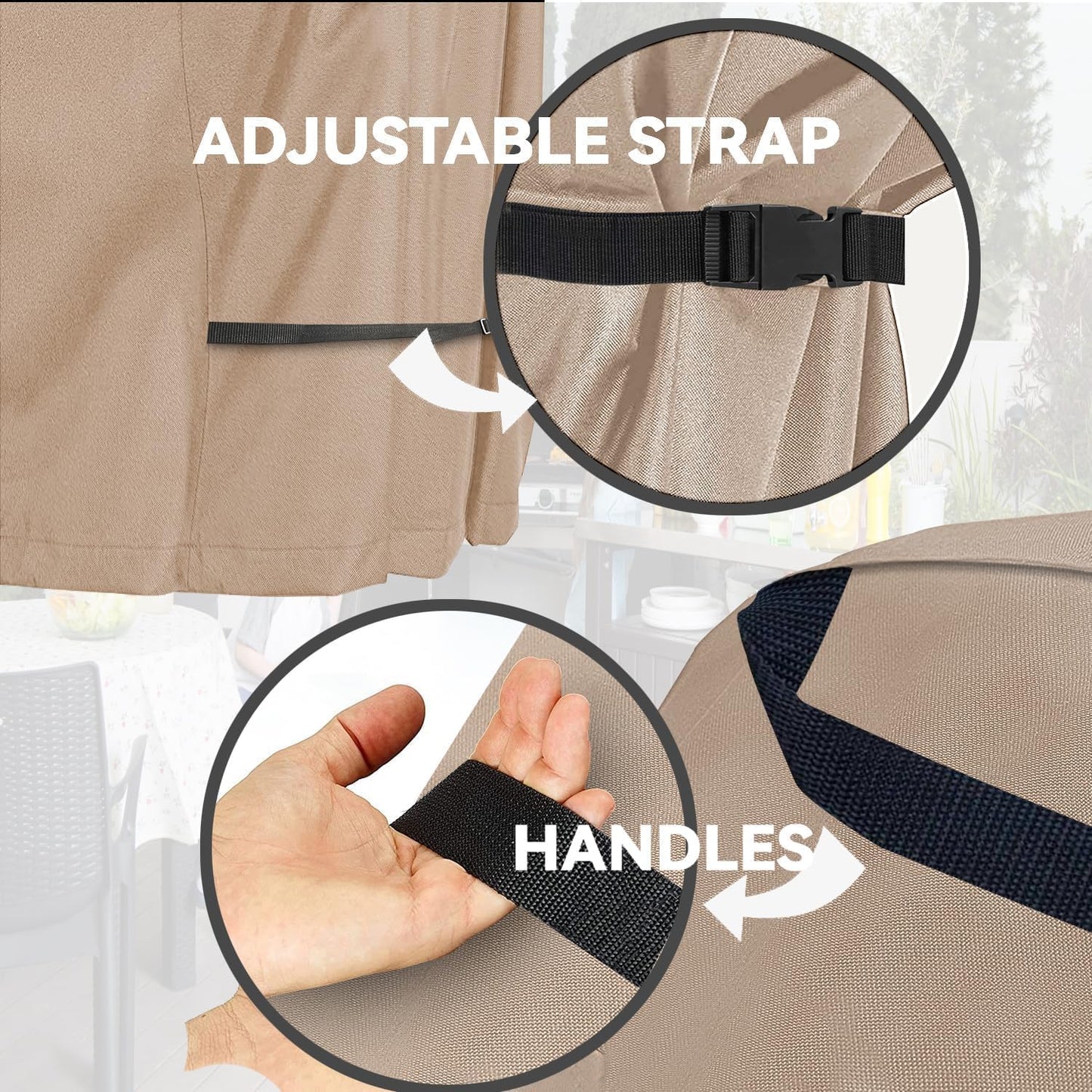 Outdoor Prep Table Cover- Heavy Duty Waterproof Cover for Outdoor Stainless Steel Table,Compatible with 46 inch Outdoor Utility Cart and Storage Cabinet Khaki