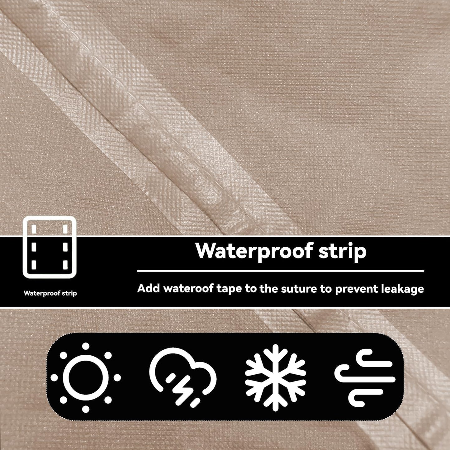 Outdoor Prep Table Cover - Heavy Duty Waterproof Cover for Outdoor Stainless Steel Table,Khaki